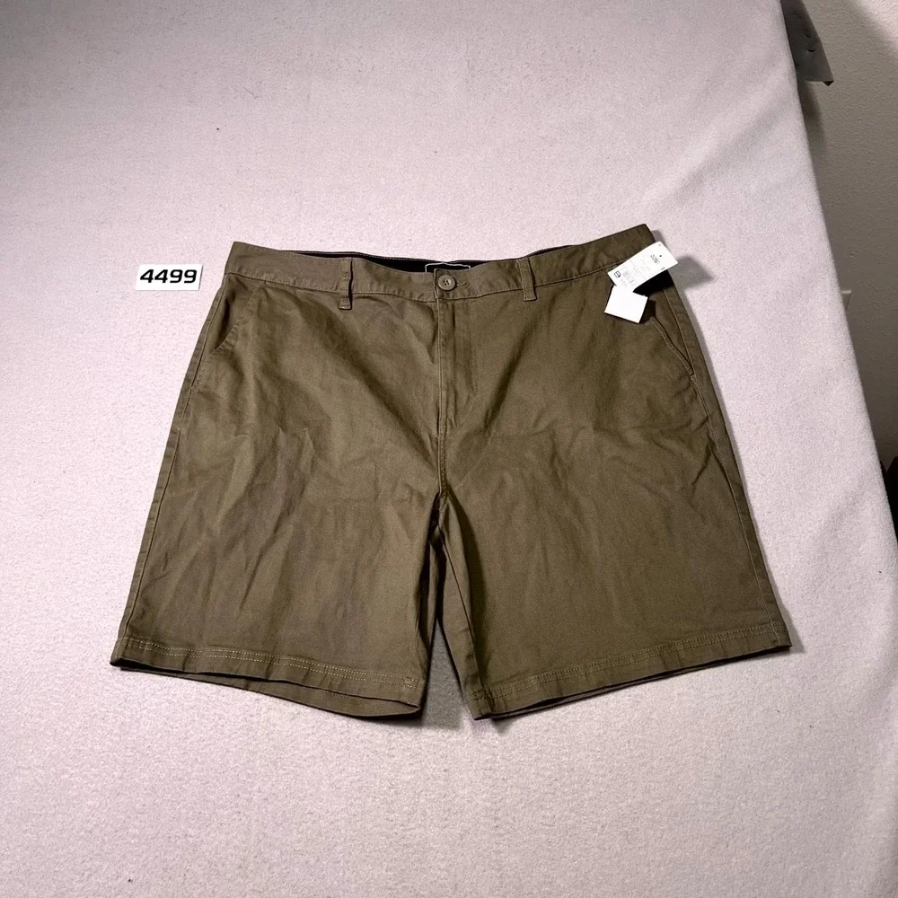 Lost Enterprises Chino Shorts Mens 38 Olive Cotton‎ Stretch Flat Front Outdoor